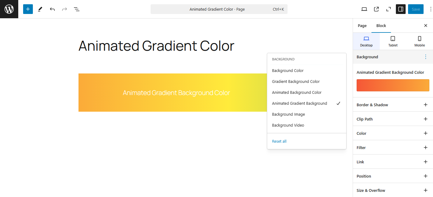 block-extension-background-animated-gradient-color-screenshot Block Extension Backgroun Option: Background Animated Gradeint Color Screenshot