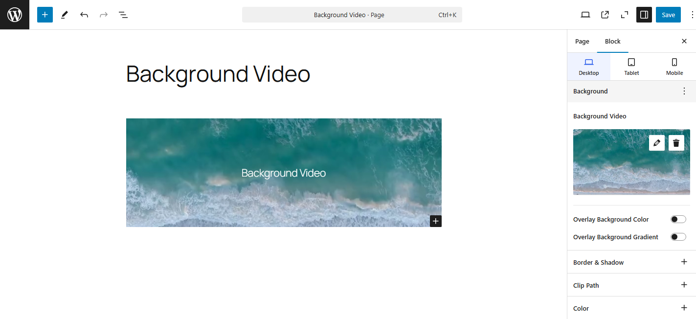 block-extension-background-video-screenshot Block Extension Background Option: Background Video Screenshot