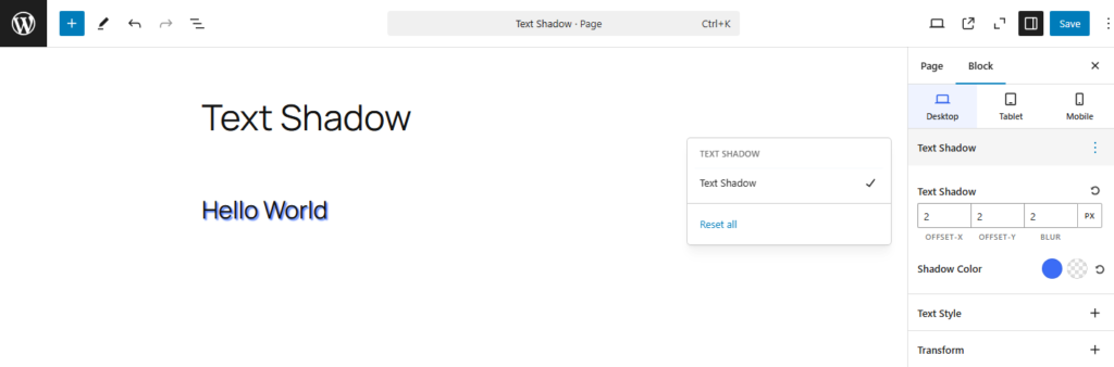 Shadow Text Docs Text Shadow - enBlocks